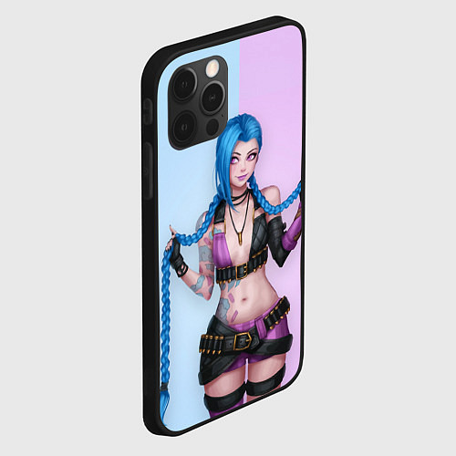 Чехол iPhone 12 Pro Max League of Legends - Jinx / 3D-Черный – фото 2
