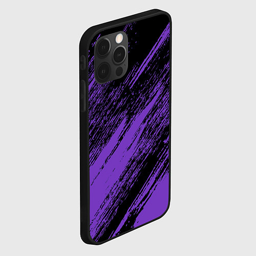 Чехол iPhone 12 Pro Max The color is purple and black / 3D-Черный – фото 2
