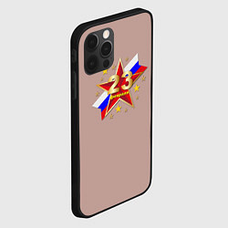 Чехол для iPhone 12 Pro Max Звезда на фоне флага России, цвет: 3D-черный — фото 2