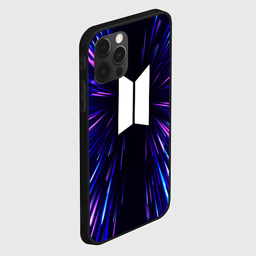 Чехол iPhone 12 Pro Max BTS neon energy / 3D-Черный – фото 2