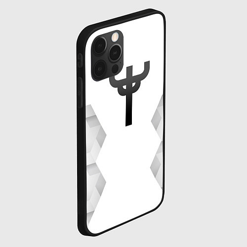 Чехол iPhone 12 Pro Max Judas Priest white poly / 3D-Черный – фото 2