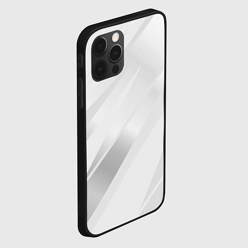 Чехол iPhone 12 Pro Max Светлый серый полосы с градиентом / 3D-Черный – фото 2