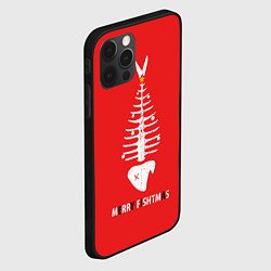 Чехол для iPhone 12 Pro Max Merry Christmas - skeleton fish, цвет: 3D-черный — фото 2