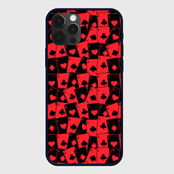 Чехол для iPhone 12 Pro Max Тузы черно-красные, цвет: 3D-черный