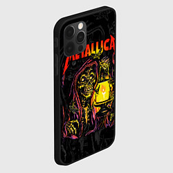 Чехол для iPhone 12 Pro Max Metallica - skeleton with a lantern, цвет: 3D-черный — фото 2
