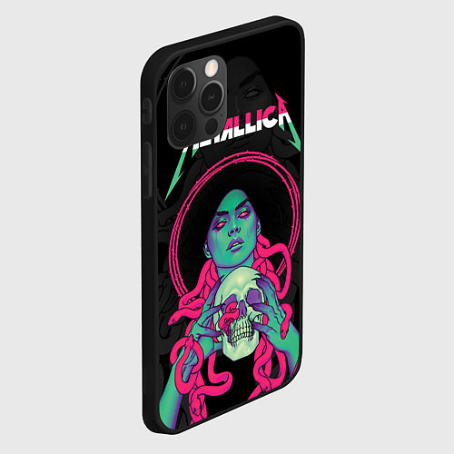 Чехол iPhone 12 Pro Max Metallica - witch with the skull / 3D-Черный – фото 2