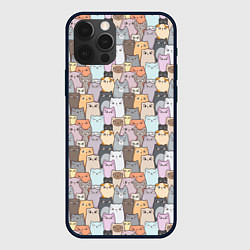 Чехол для iPhone 12 Pro Max Котики, цвет: 3D-черный