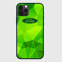 Чехол для iPhone 12 Pro Max Ford green poly, цвет: 3D-черный