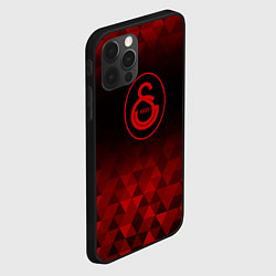 Чехол для iPhone 12 Pro Max Galatasaray red poly, цвет: 3D-черный — фото 2