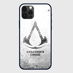 Чехол для iPhone 12 Pro Max Assassins Creed - white gradient, цвет: 3D-черный