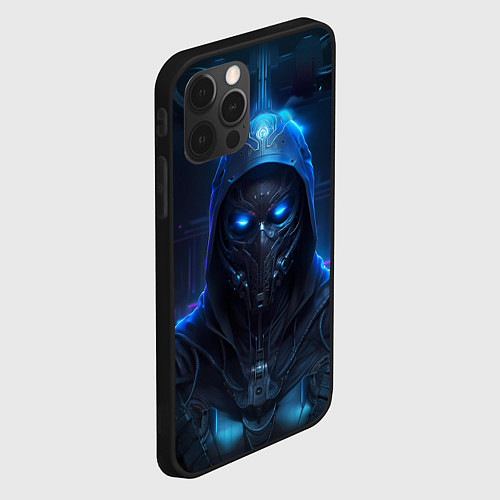 Чехол iPhone 12 Pro Max Человек в маске / 3D-Черный – фото 2