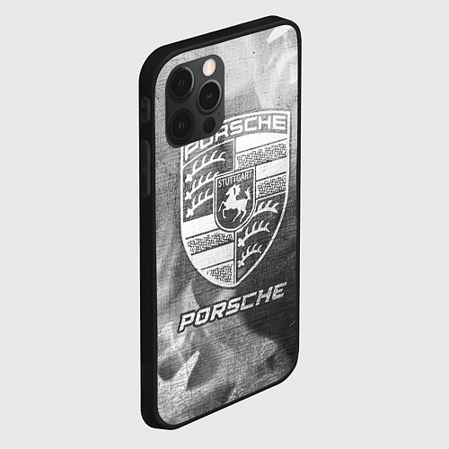 Чехол iPhone 12 Pro Max Porsche - grey gradient / 3D-Черный – фото 2