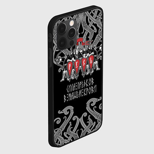 Чехол iPhone 12 Pro Max Русь дружина богатыри / 3D-Черный – фото 2