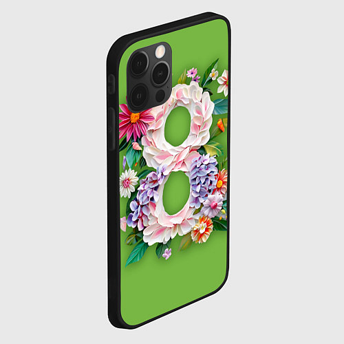 Чехол iPhone 12 Pro Max Цветы - 8 марта / 3D-Черный – фото 2
