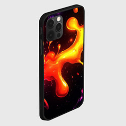 Чехол для iPhone 12 Pro Max Радужные кляксы на черном фоне, цвет: 3D-черный — фото 2