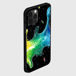 Чехол для iPhone 12 Pro Max Радужная волна на черном, цвет: 3D-черный — фото 2