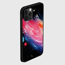 Чехол для iPhone 12 Pro Max Разноцветный абстрактный мазок краски, цвет: 3D-черный — фото 2