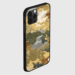 Чехол для iPhone 12 Pro Max Золотистый камуфляж, цвет: 3D-черный — фото 2