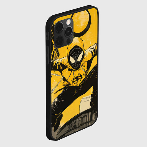 Чехол iPhone 12 Pro Max Черный человек-паук / 3D-Черный – фото 2