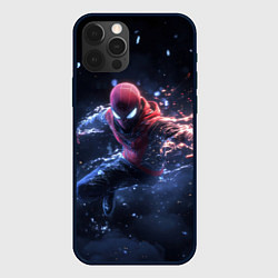 Чехол для iPhone 12 Pro Max Человек-паук в движении, цвет: 3D-черный