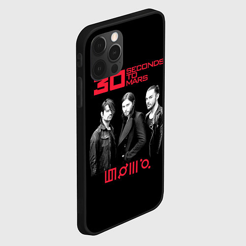 Чехол iPhone 12 Pro Max 30 Seconds to Mars poster / 3D-Черный – фото 2