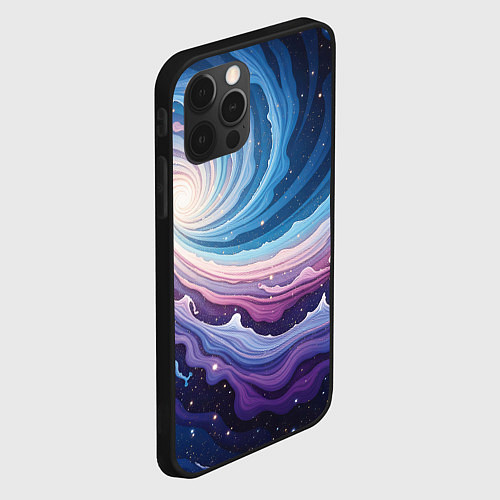 Чехол iPhone 12 Pro Max Космическая волна / 3D-Черный – фото 2