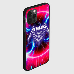 Чехол для iPhone 12 Pro Max Metallica - neon glow, цвет: 3D-черный — фото 2