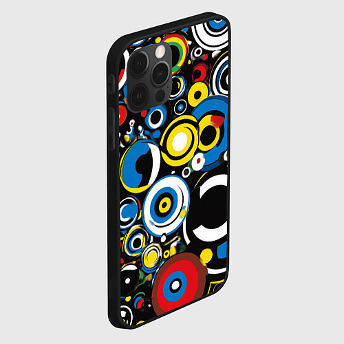 Чехол iPhone 12 Pro Max Абстракция геометрическая / 3D-Черный – фото 2