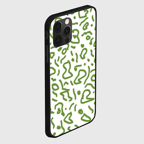 Чехол iPhone 12 Pro Max Закорючки / 3D-Черный – фото 2