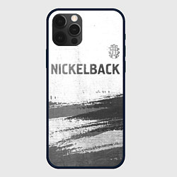 Чехол для iPhone 12 Pro Max Nickelback - white gradient посередине, цвет: 3D-черный