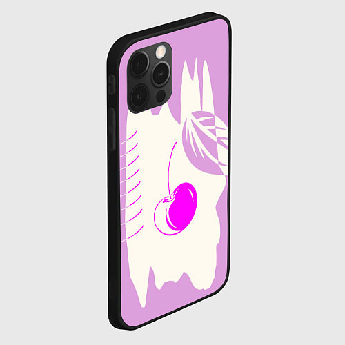 Чехол iPhone 12 Pro Max Вишневый коллаж / 3D-Черный – фото 2