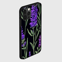 Чехол для iPhone 12 Pro Max Лаванда винтажный узор, цвет: 3D-черный — фото 2