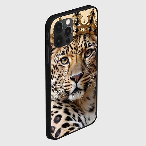 Чехол iPhone 12 Pro Max Королевский леопард / 3D-Черный – фото 2