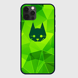 Чехол для iPhone 12 Pro Max Stray green poly, цвет: 3D-черный