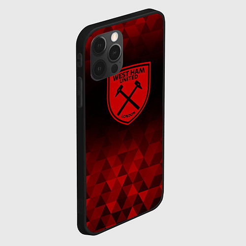 Чехол iPhone 12 Pro Max West Ham red poly / 3D-Черный – фото 2