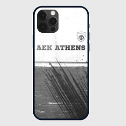 Чехол для iPhone 12 Pro Max AEK Athens - white gradient посередине, цвет: 3D-черный