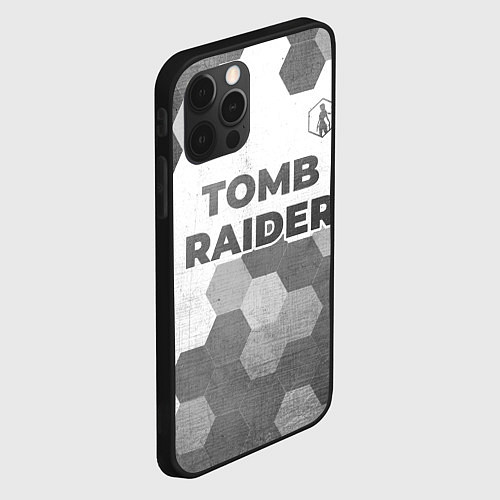 Чехол iPhone 12 Pro Max Tomb Raider - white gradient посередине / 3D-Черный – фото 2