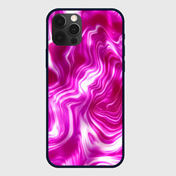 Чехол для iPhone 12 Pro Max Завихрения - оттенки розового и белого, цвет: 3D-черный