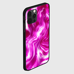 Чехол для iPhone 12 Pro Max Завихрения - оттенки розового и белого, цвет: 3D-черный — фото 2