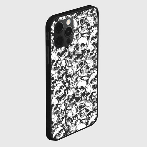 Чехол iPhone 12 Pro Max Черепа / 3D-Черный – фото 2