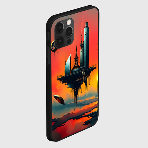 Чехол iPhone 12 Pro Max Абстракция в стиле сюрреализма / 3D-Черный – фото 2