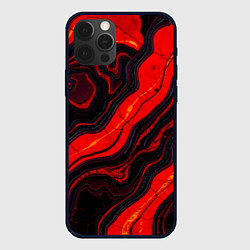 Чехол для iPhone 12 Pro Max Срез магматической породы, цвет: 3D-черный
