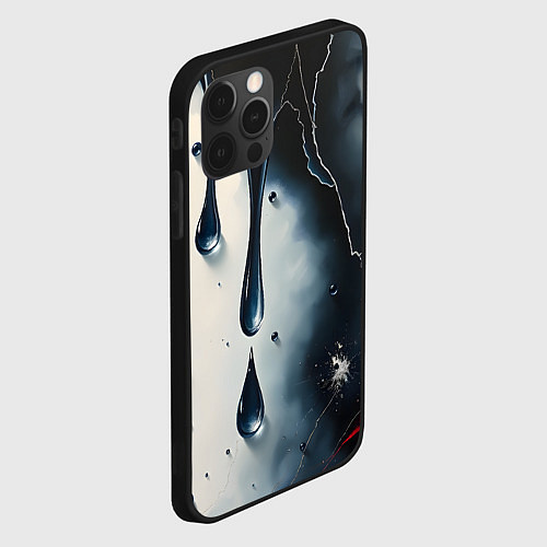Чехол iPhone 12 Pro Max Сюрреалистичная абстракция с каплями / 3D-Черный – фото 2