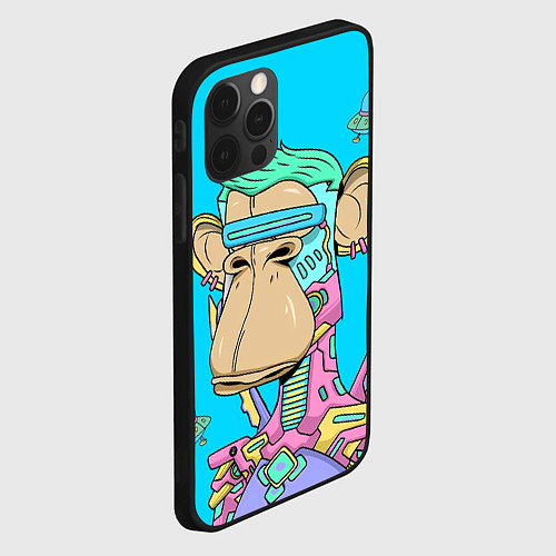 Чехол iPhone 12 Pro Max NFT cyber ape UFO / 3D-Черный – фото 2
