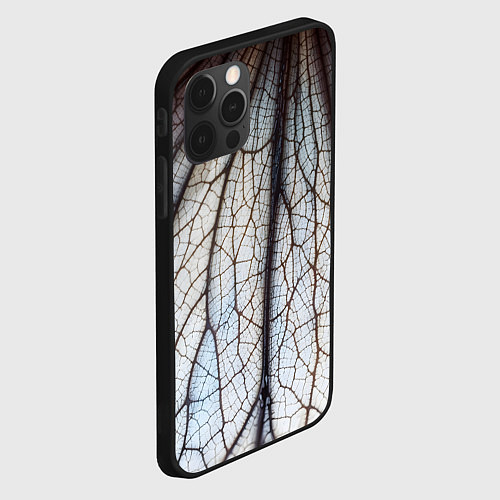 Чехол iPhone 12 Pro Max Прожилки растения / 3D-Черный – фото 2