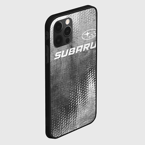 Чехол iPhone 12 Pro Max Subaru - grey gradient посередине / 3D-Черный – фото 2