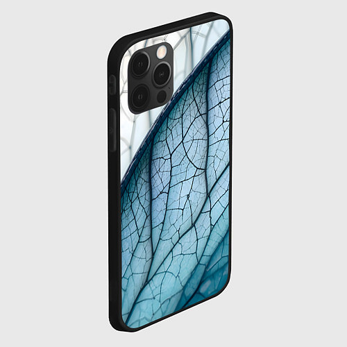 Чехол iPhone 12 Pro Max Листья с прожилками / 3D-Черный – фото 2