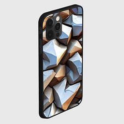Чехол для iPhone 12 Pro Max Каменно металлическая абстракция, цвет: 3D-черный — фото 2