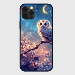Чехол для iPhone 12 Pro Max Сова на фоне ночного неба, цвет: 3D-черный