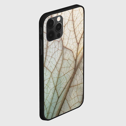 Чехол iPhone 12 Pro Max Прожилки листика / 3D-Черный – фото 2